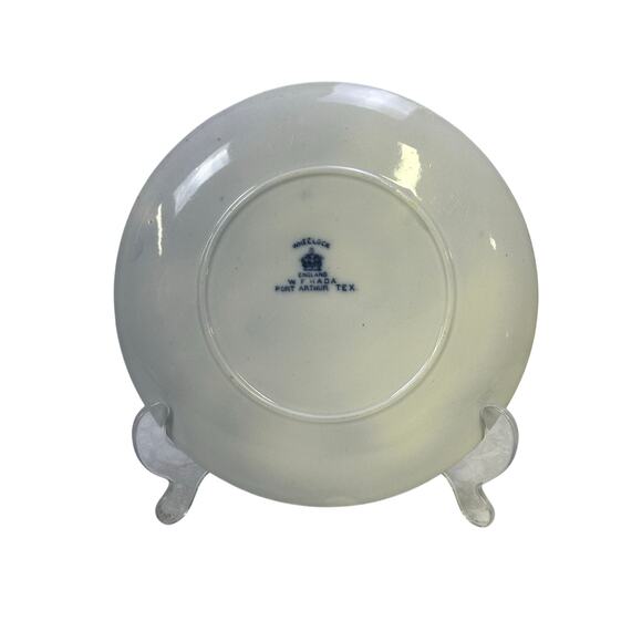 Wheelock England Flow Blue Picturesque Port Arthur Texas Vintage Souvenir Plate - Picture 6 of 7